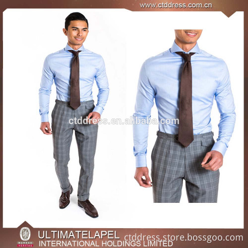 Most Handsome Custom Made Blue Mens Slim Fit Shirt